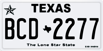 TX license plate BCD2277