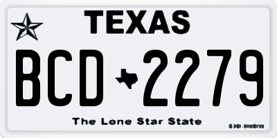 TX license plate BCD2279