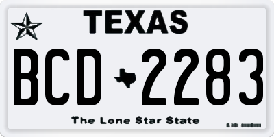 TX license plate BCD2283