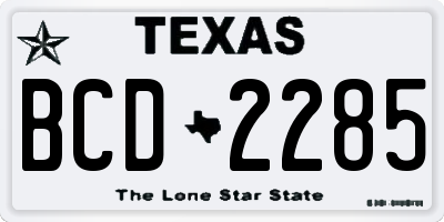 TX license plate BCD2285