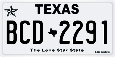 TX license plate BCD2291