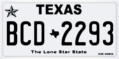 TX license plate BCD2293