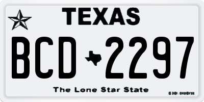 TX license plate BCD2297