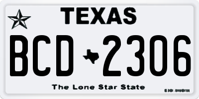 TX license plate BCD2306