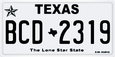 TX license plate BCD2319