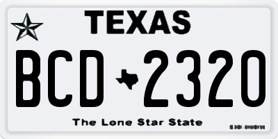 TX license plate BCD2320