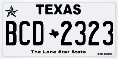 TX license plate BCD2323