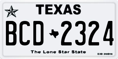 TX license plate BCD2324
