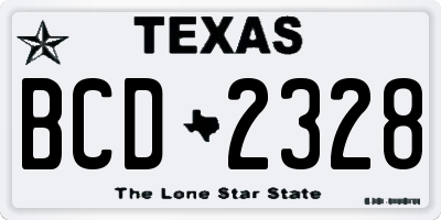 TX license plate BCD2328
