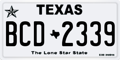 TX license plate BCD2339