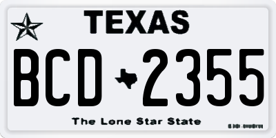 TX license plate BCD2355