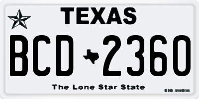 TX license plate BCD2360