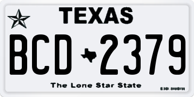 TX license plate BCD2379
