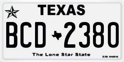 TX license plate BCD2380
