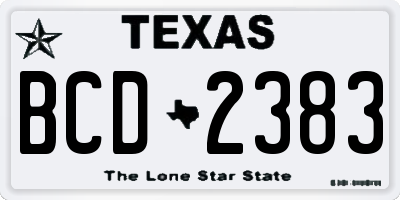 TX license plate BCD2383