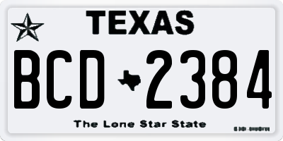 TX license plate BCD2384