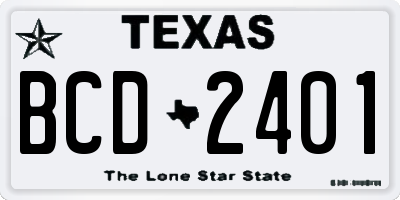 TX license plate BCD2401