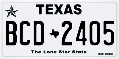 TX license plate BCD2405
