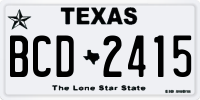 TX license plate BCD2415