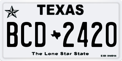 TX license plate BCD2420