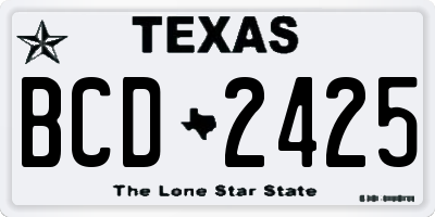 TX license plate BCD2425