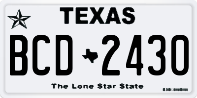 TX license plate BCD2430
