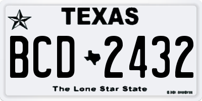 TX license plate BCD2432