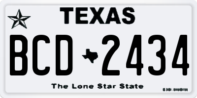 TX license plate BCD2434