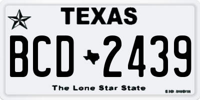 TX license plate BCD2439