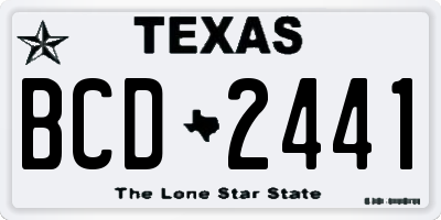 TX license plate BCD2441