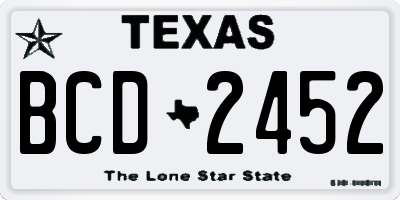 TX license plate BCD2452