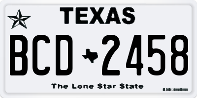 TX license plate BCD2458