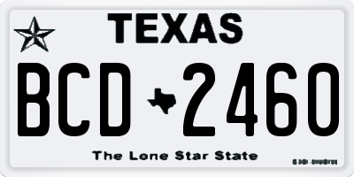 TX license plate BCD2460