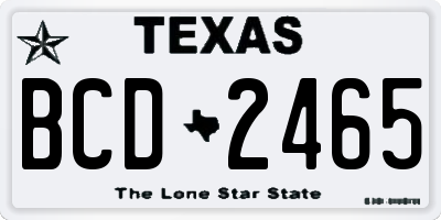TX license plate BCD2465