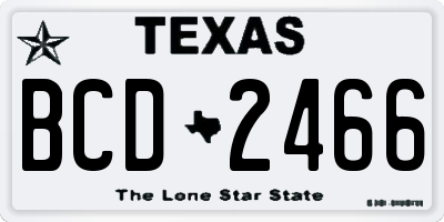 TX license plate BCD2466