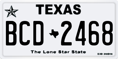 TX license plate BCD2468