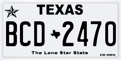 TX license plate BCD2470