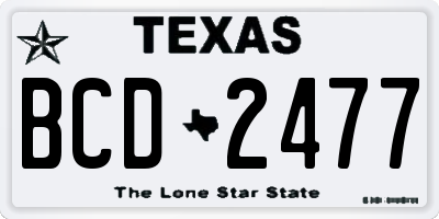 TX license plate BCD2477