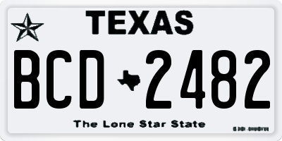 TX license plate BCD2482