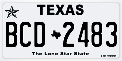 TX license plate BCD2483