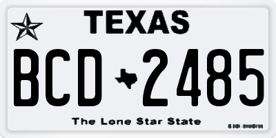 TX license plate BCD2485