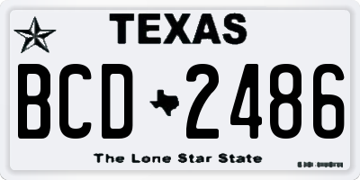 TX license plate BCD2486