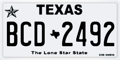 TX license plate BCD2492