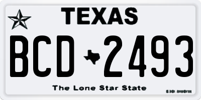 TX license plate BCD2493