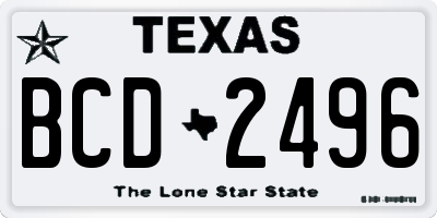 TX license plate BCD2496