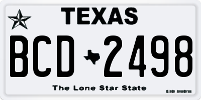 TX license plate BCD2498
