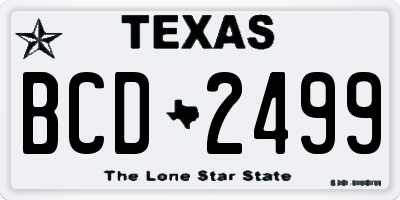 TX license plate BCD2499