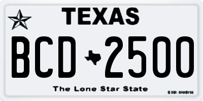 TX license plate BCD2500