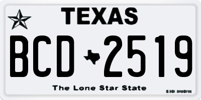 TX license plate BCD2519