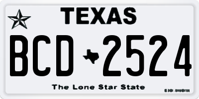 TX license plate BCD2524